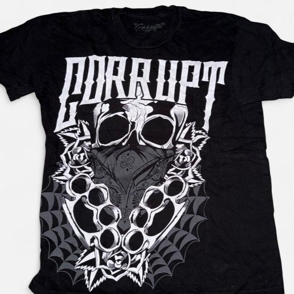 Men's Black T-shirt- Corrupt